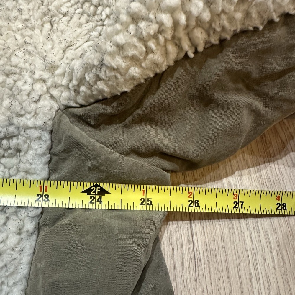 Free People Rivington Sherpa Jacket Women's Sz M White Green Full Zip Flaw - Picture 6 of 10